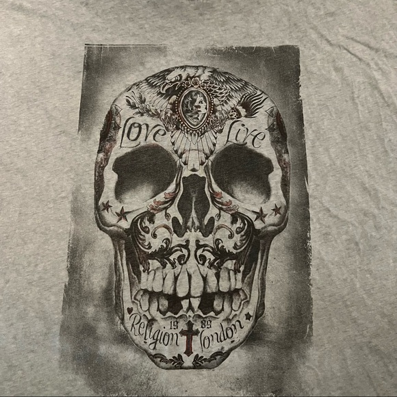 RELIGION Tshirt size XXL with skeleton - Picture 3 of 6
